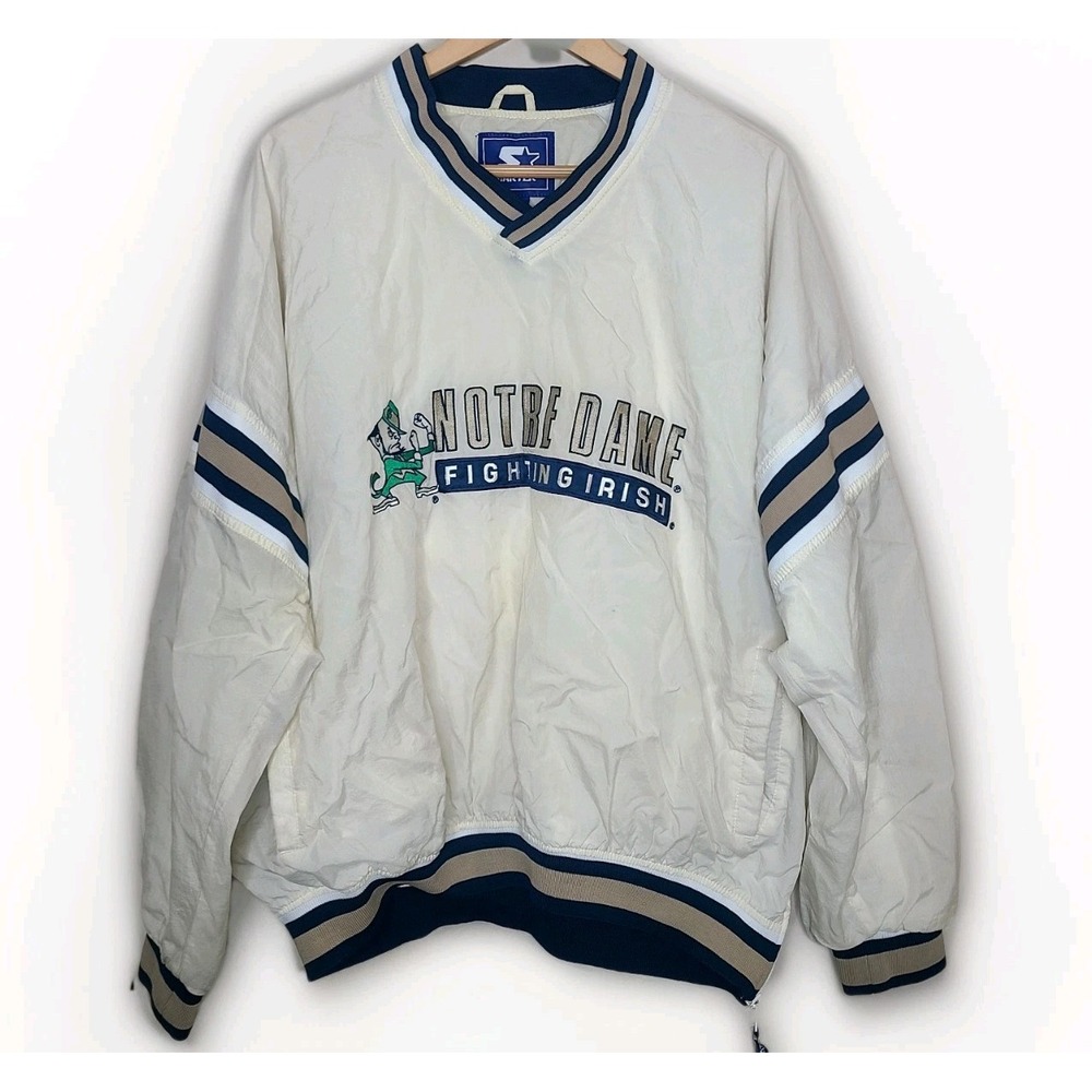 Vintage Starter Notre Dame Fighting Irish Wind Breaker Pullover‎ Size XXL